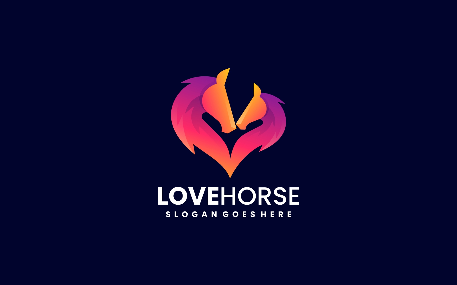 Love Horse Gradient Logo Style