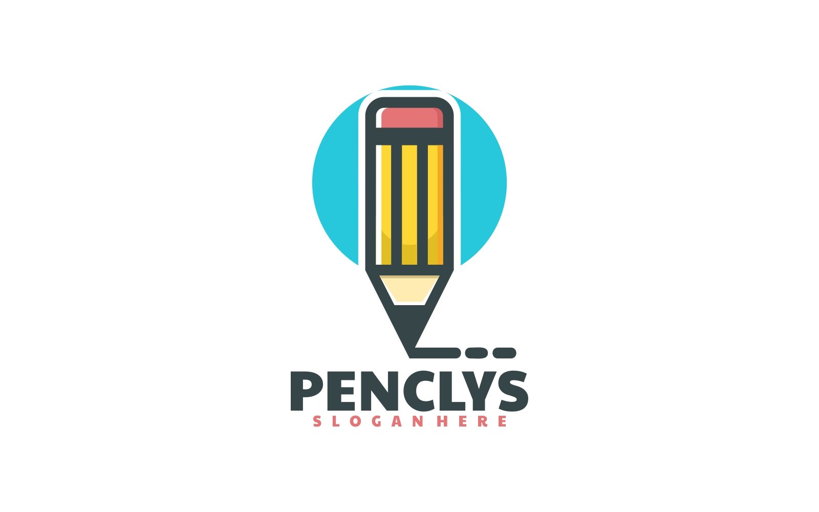 Pencil Simple Mascot Logo Style