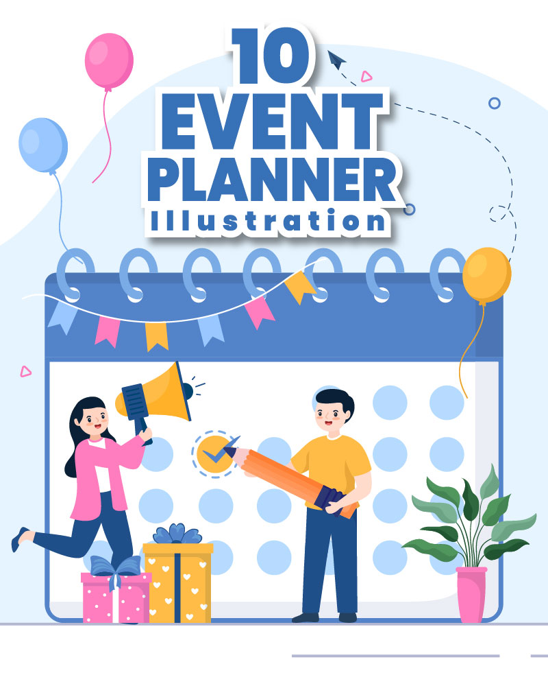 10 Event Planner Flat Illustration