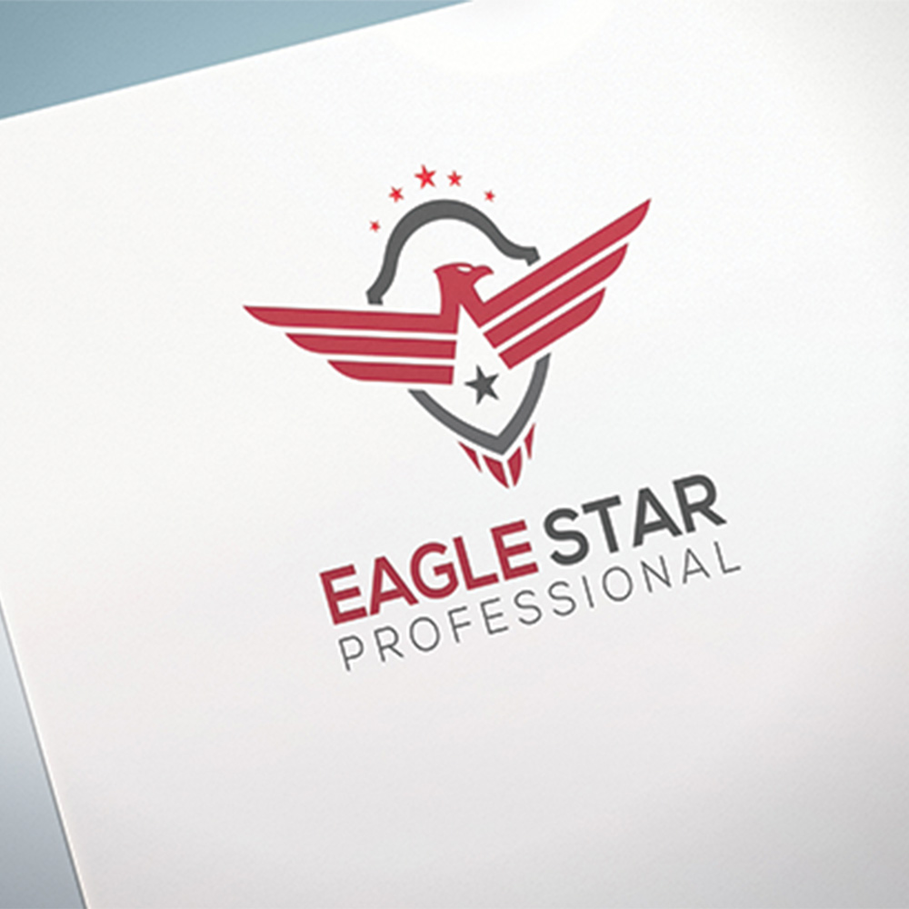 Minimal Eagle Star Logo Template
