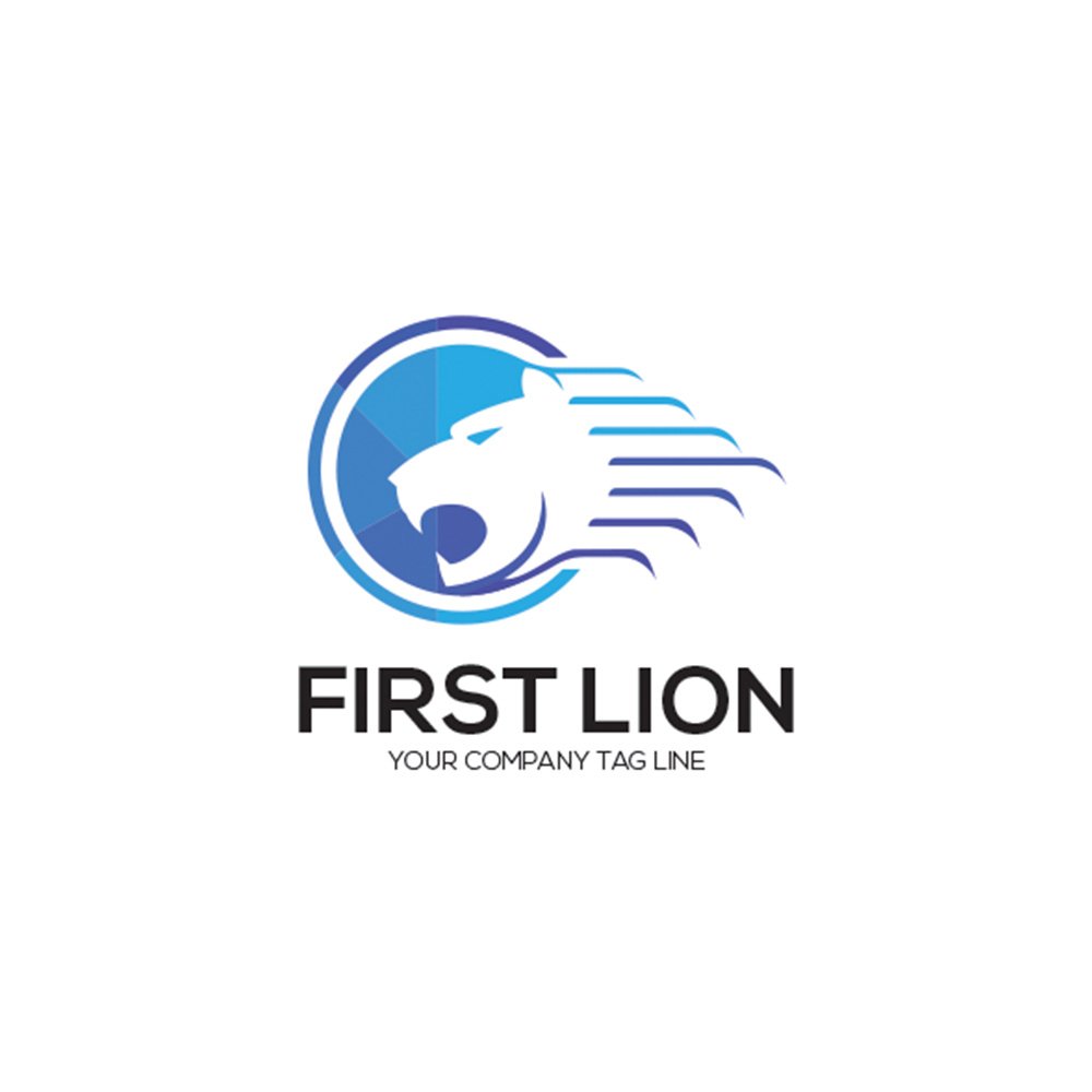 Minimal First Lion Logo Template