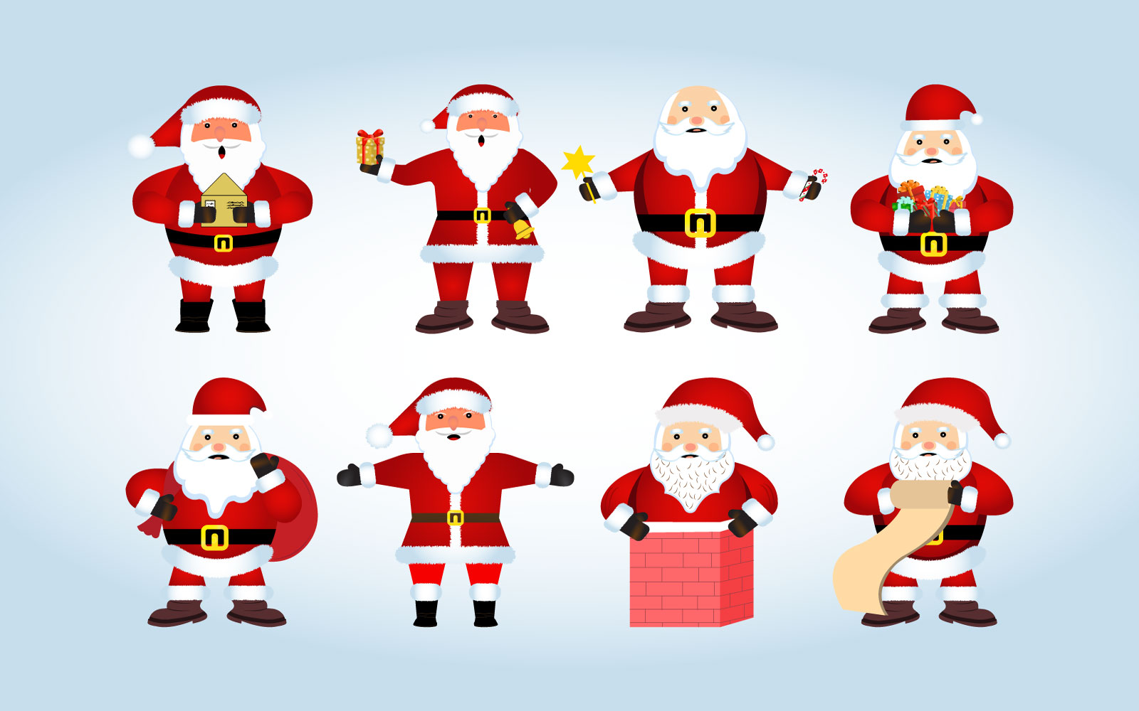 Santa Claus Vector Design bundle