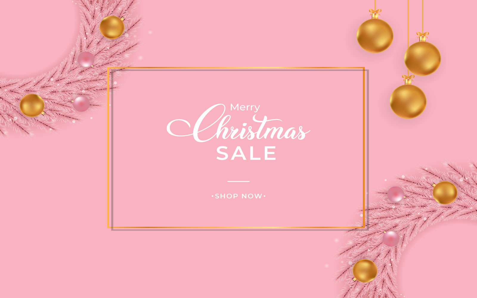 Christmas Sale Banner Pink Background