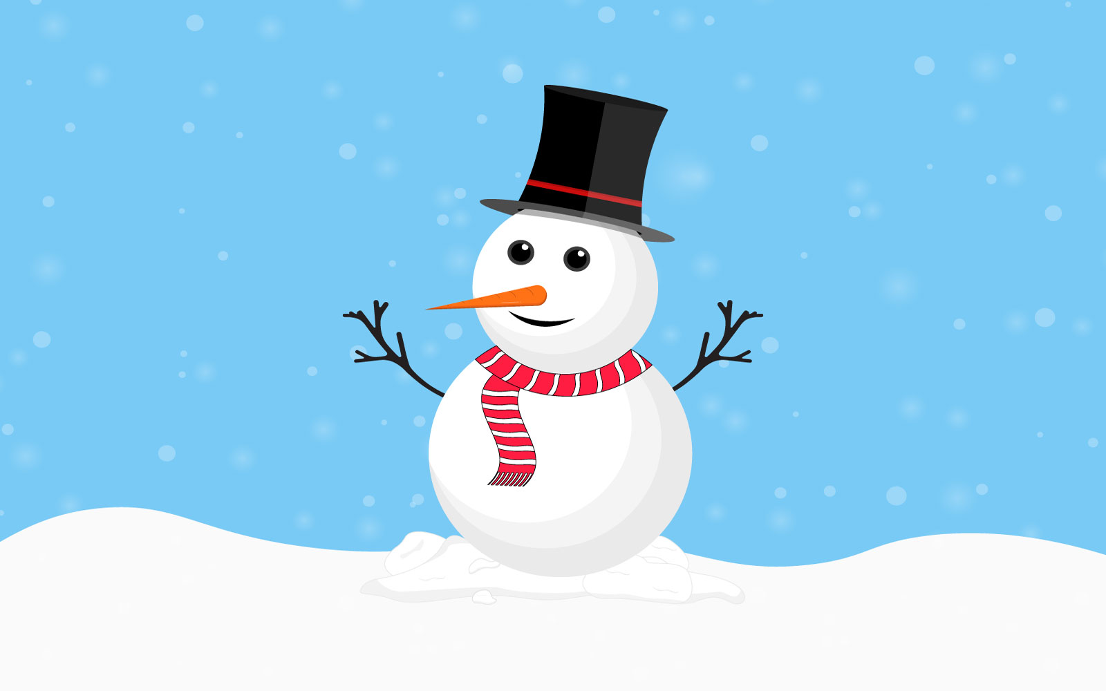 Christmas Snowman Snow Fall Background