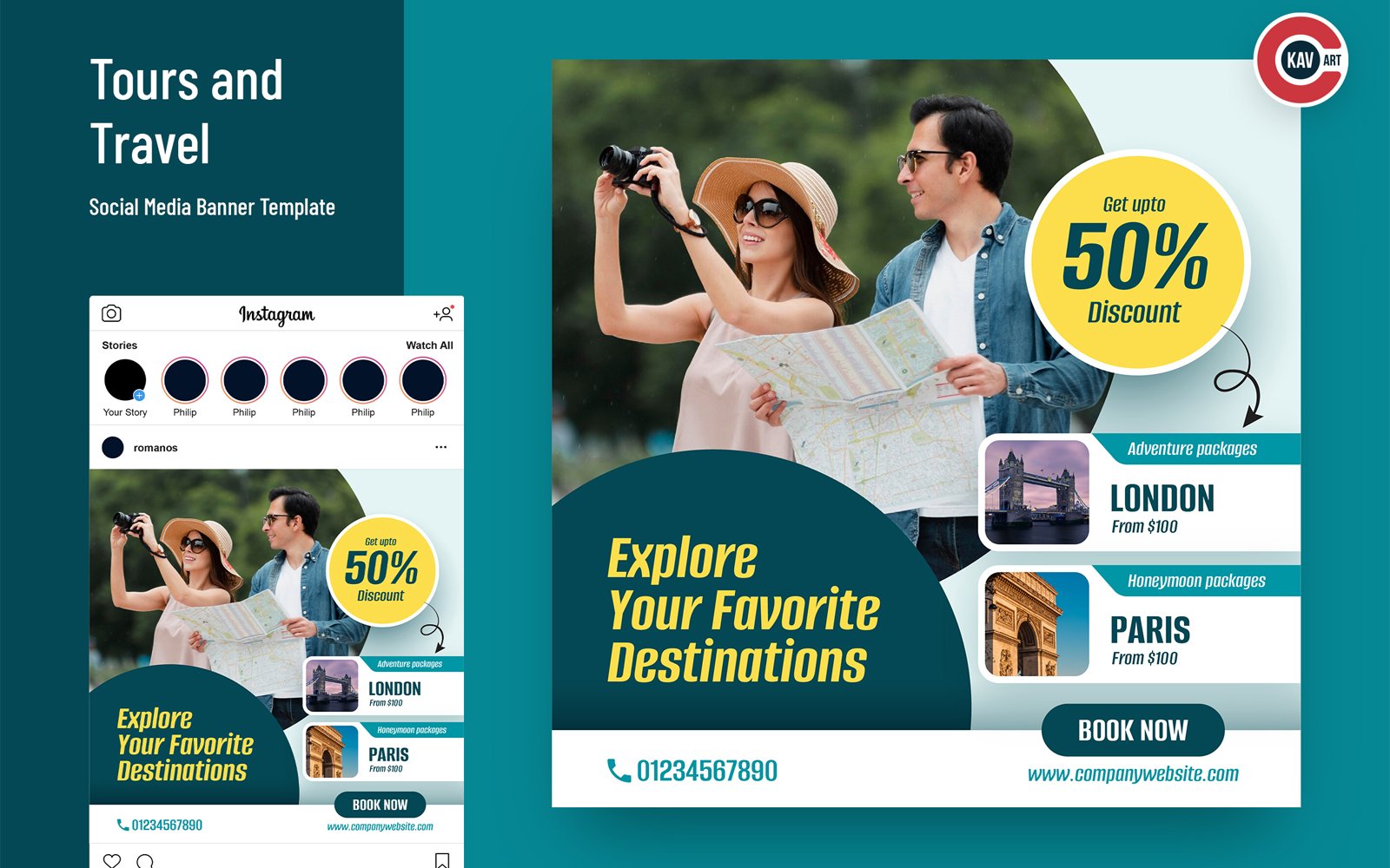 Tours and Travel Social Media Banners - 00289