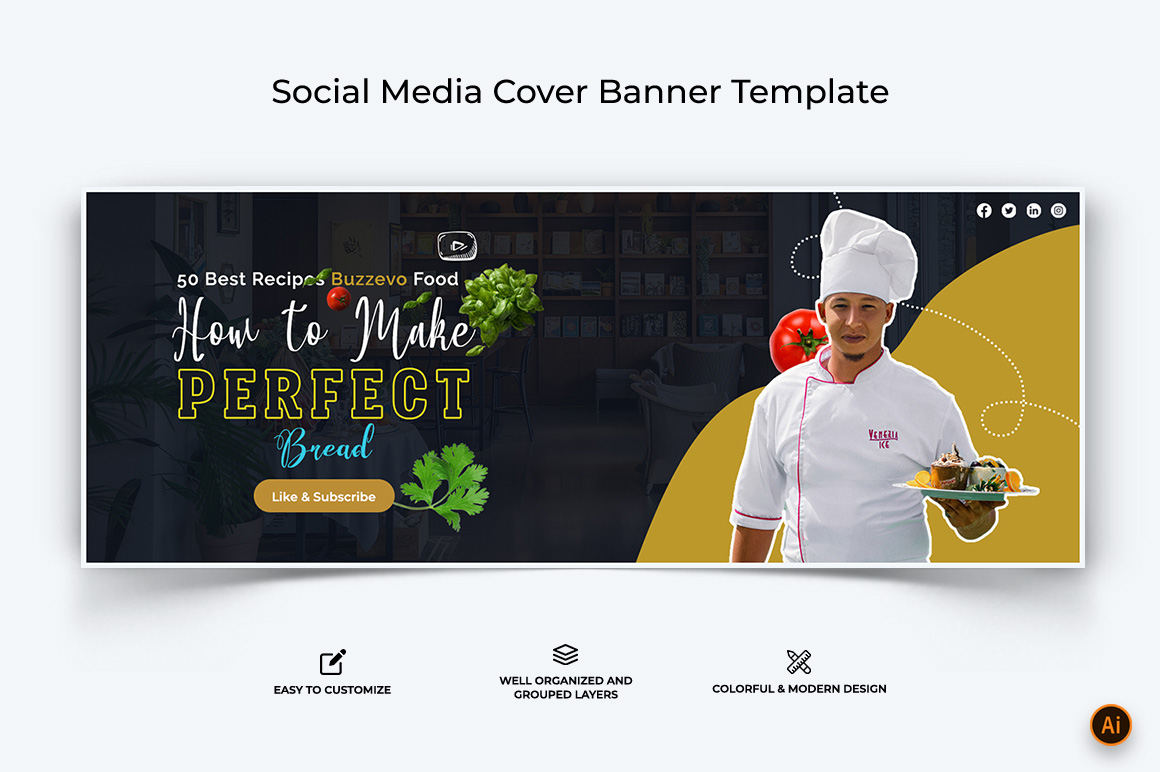 Chef Cooking Facebook Cover Banner Design-04