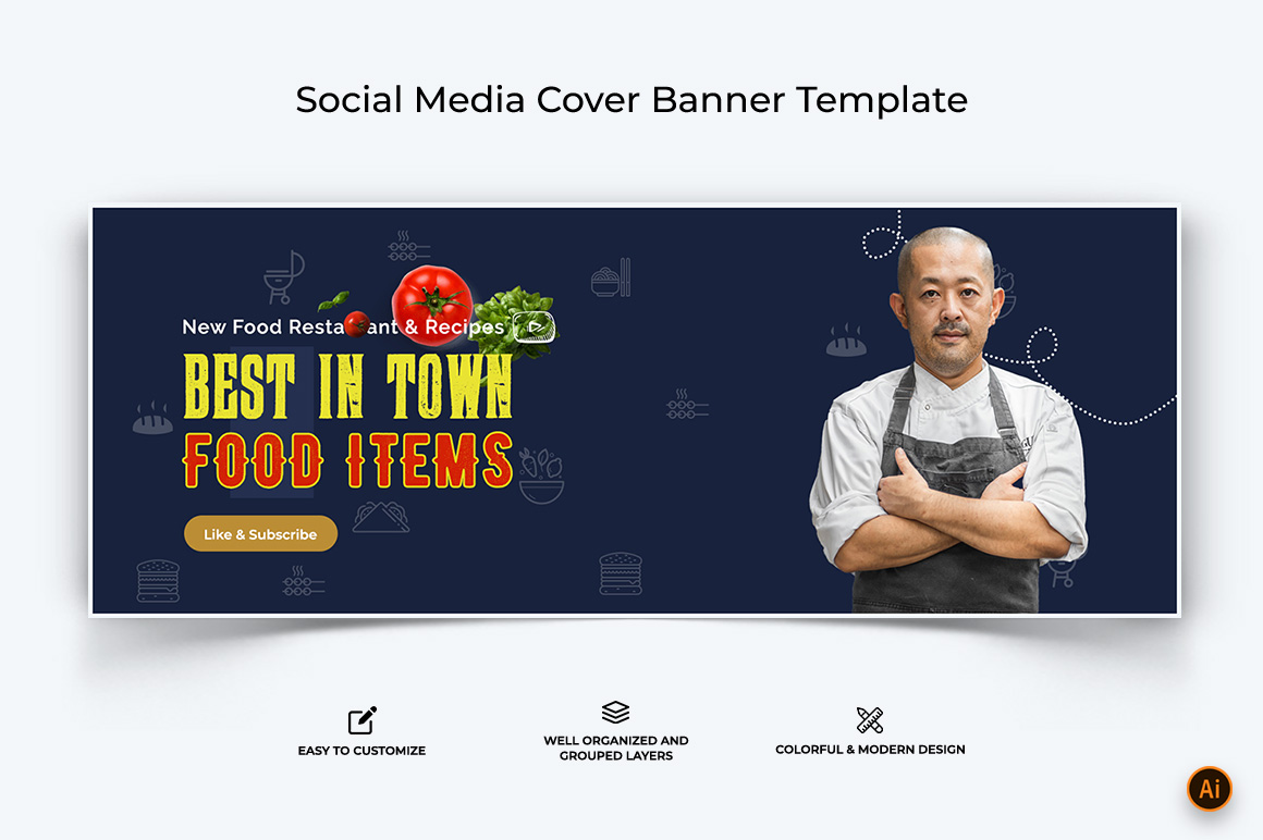 Chef Cooking Facebook Cover Banner Design-05