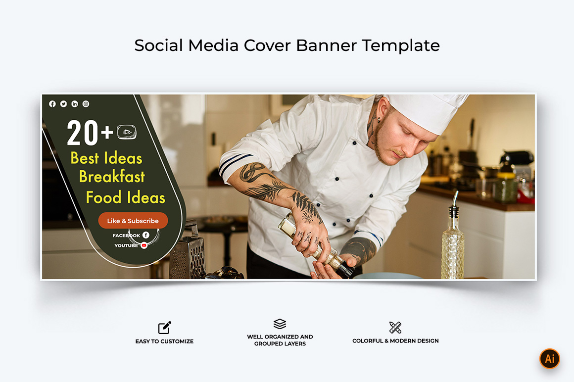 Chef Cooking Facebook Cover Banner Design-07