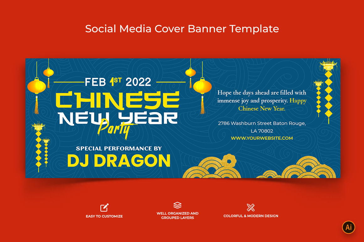 Chinese NewYear Facebook Cover Banner Design-14