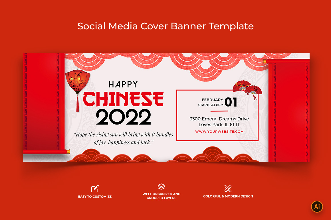 Chinese NewYear Facebook Cover Banner Design-15