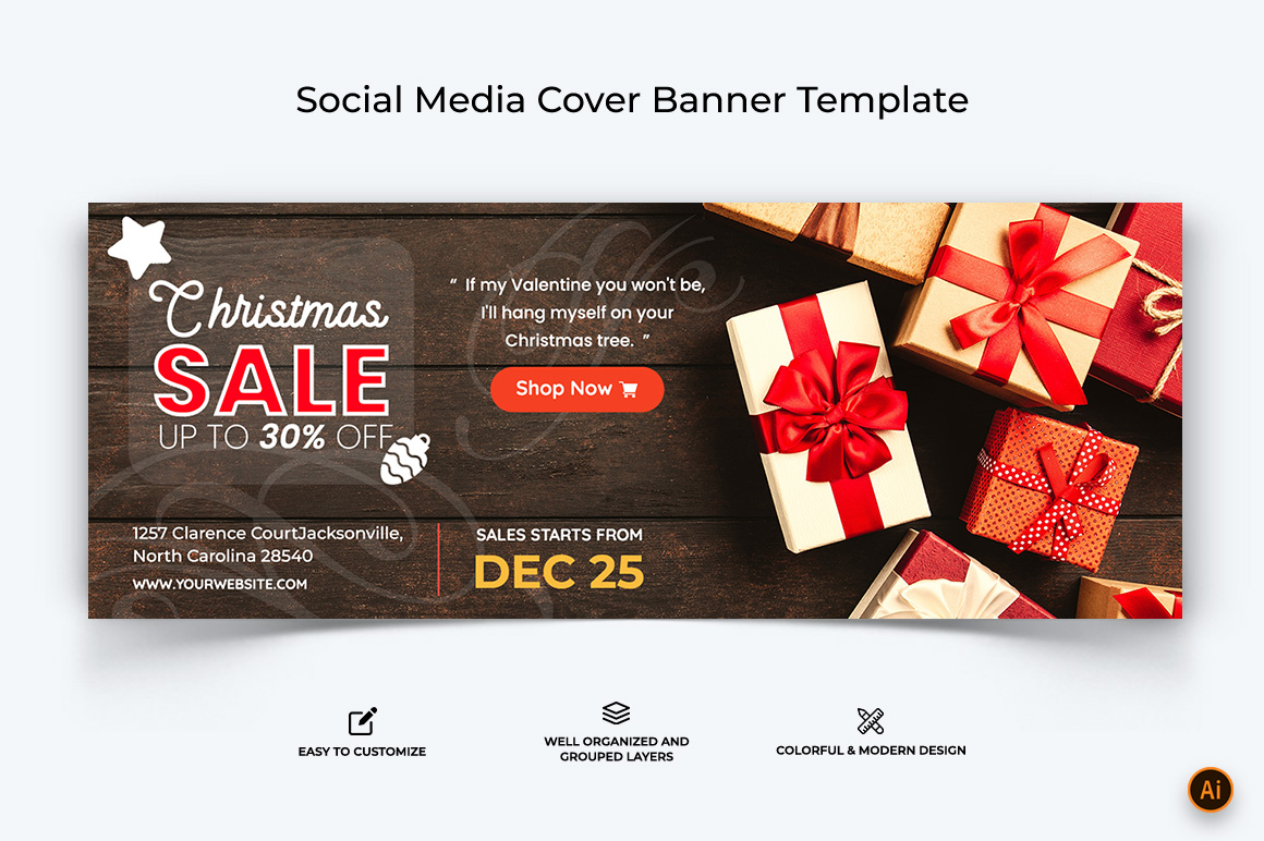 Christmas Sale Facebook Cover Banner Design-01