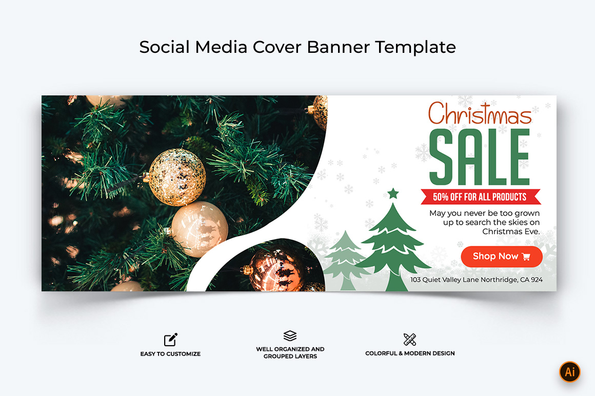 Christmas Sale Facebook Cover Banner Design-03