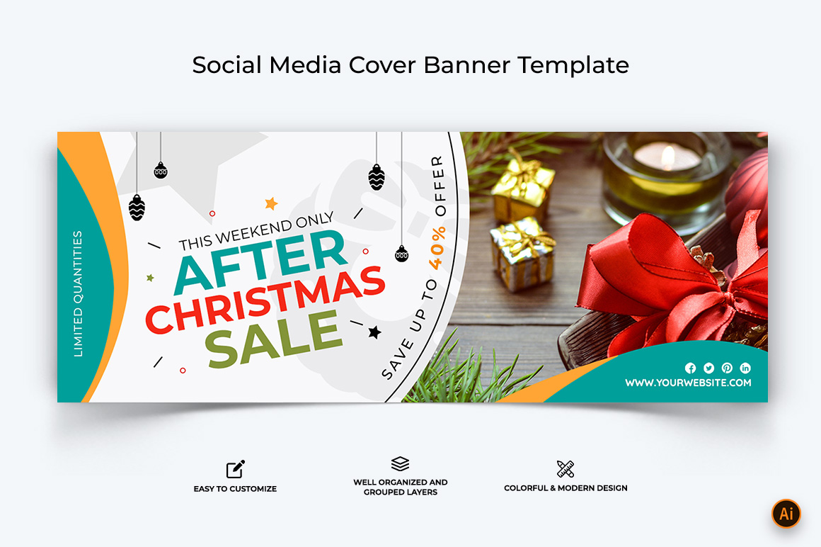 Christmas Sale Facebook Cover Banner Design-04