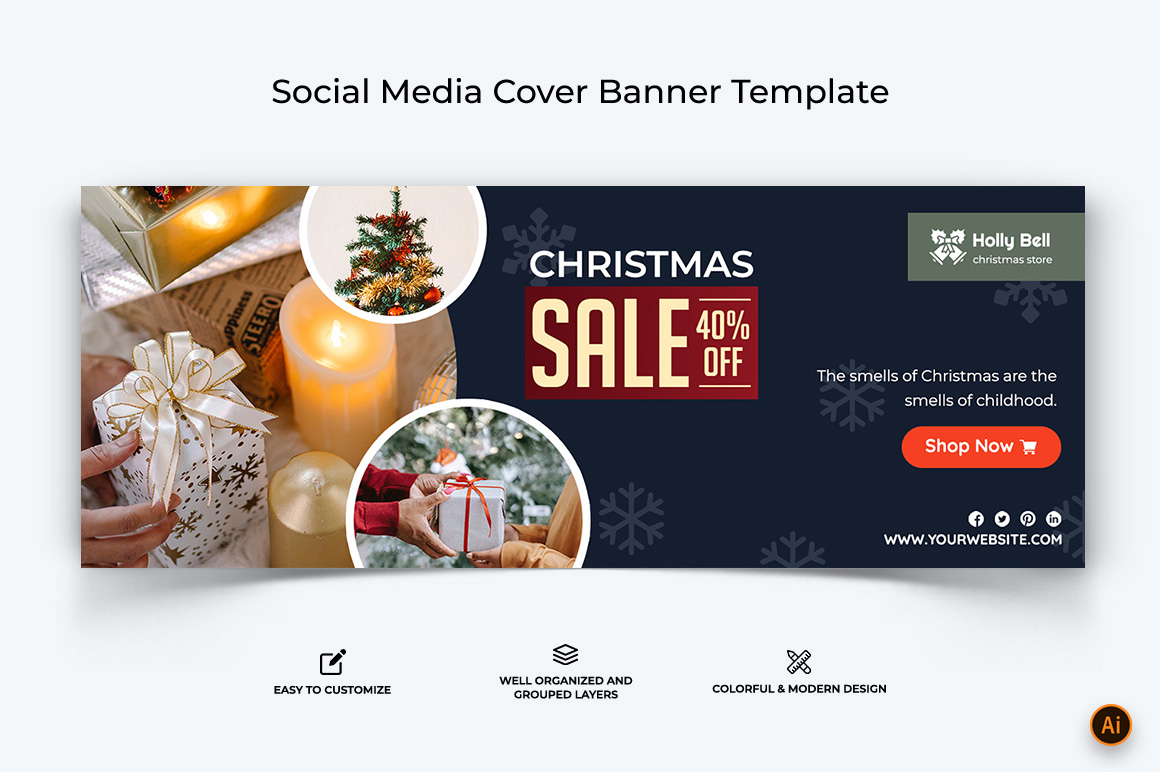 Christmas Sale Facebook Cover Banner Design-05