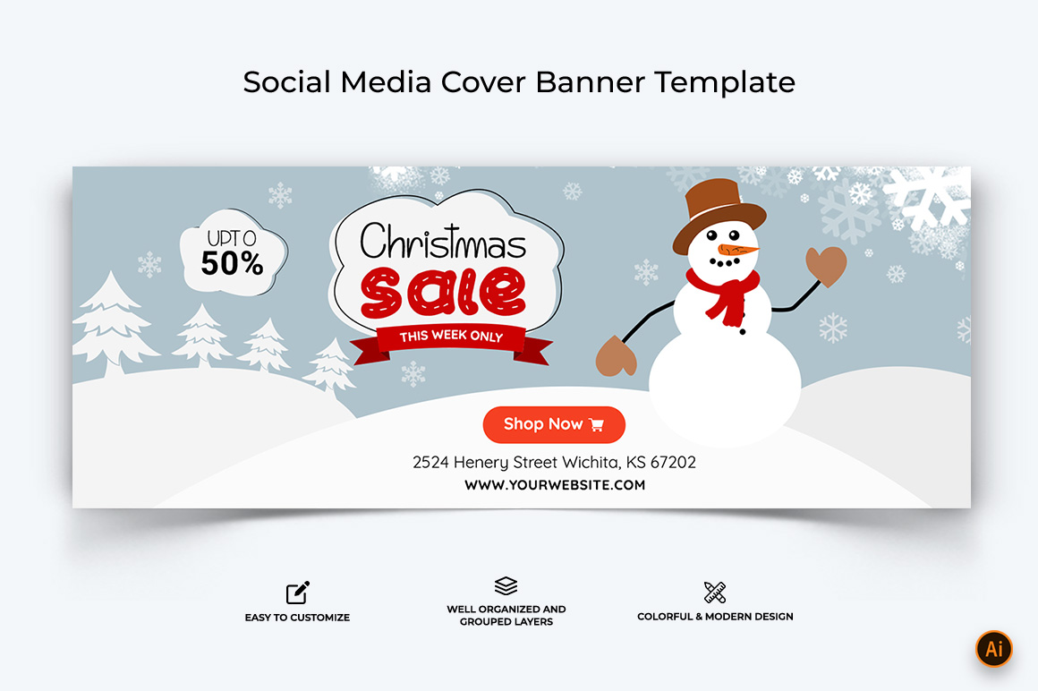 Christmas Sale Facebook Cover Banner Design-06