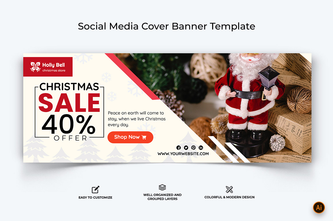 Christmas Sale Facebook Cover Banner Design-07