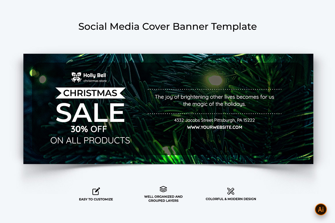 Christmas Sale Facebook Cover Banner Design-08