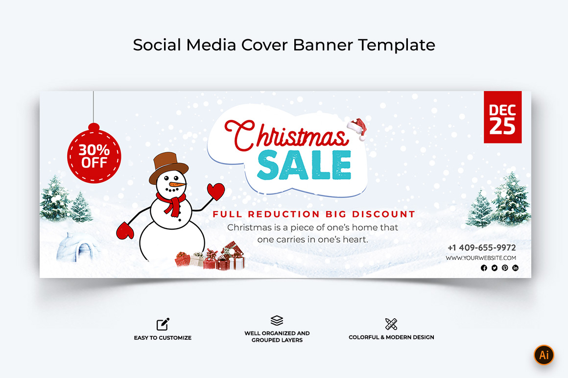 Christmas Sale Facebook Cover Banner Design-09