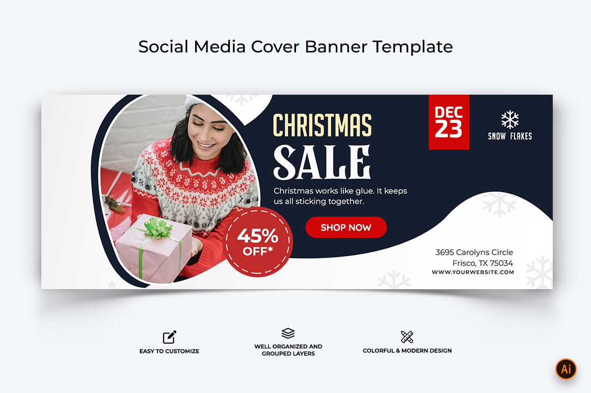 Christmas Sale Facebook Cover Banner Design-10