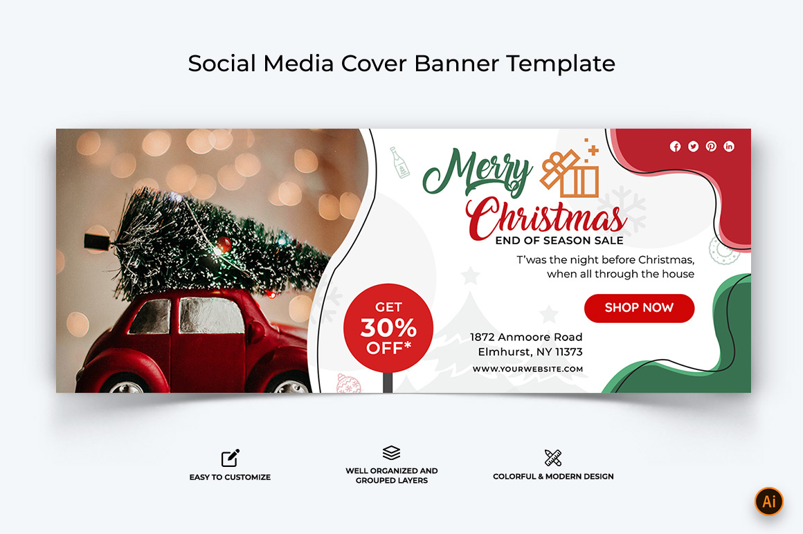 Christmas Sale Facebook Cover Banner Design-11