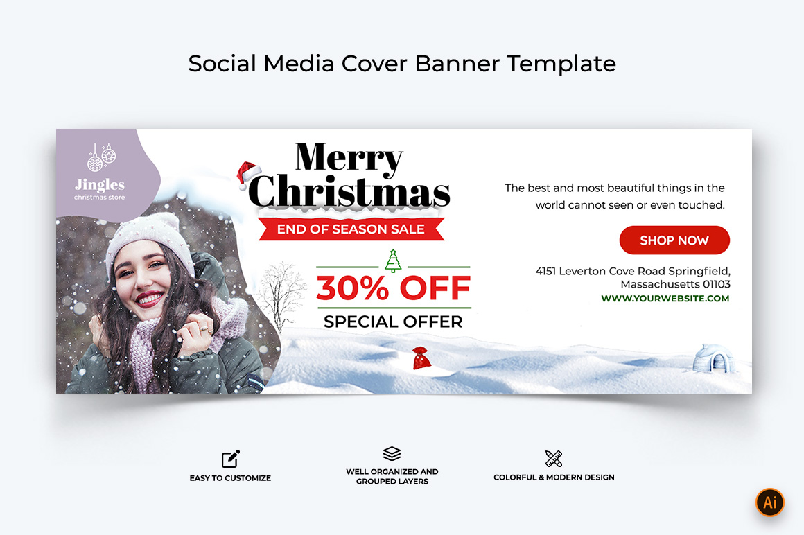 Christmas Sale Facebook Cover Banner Design-14