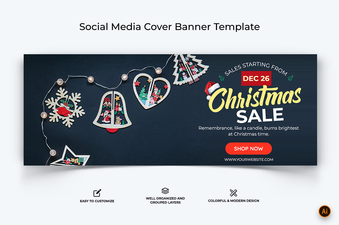 Christmas Sale Facebook Cover Banner Design-15