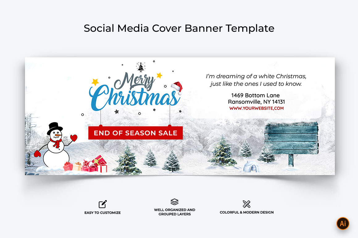 Christmas Sale Facebook Cover Banner Design-16