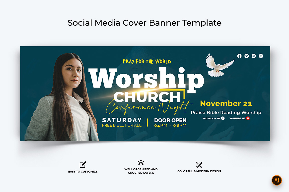 Church Speech Facebook Cover Banner Design-09