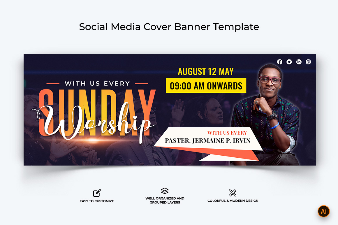 Church Speech Facebook Cover Banner Design-12