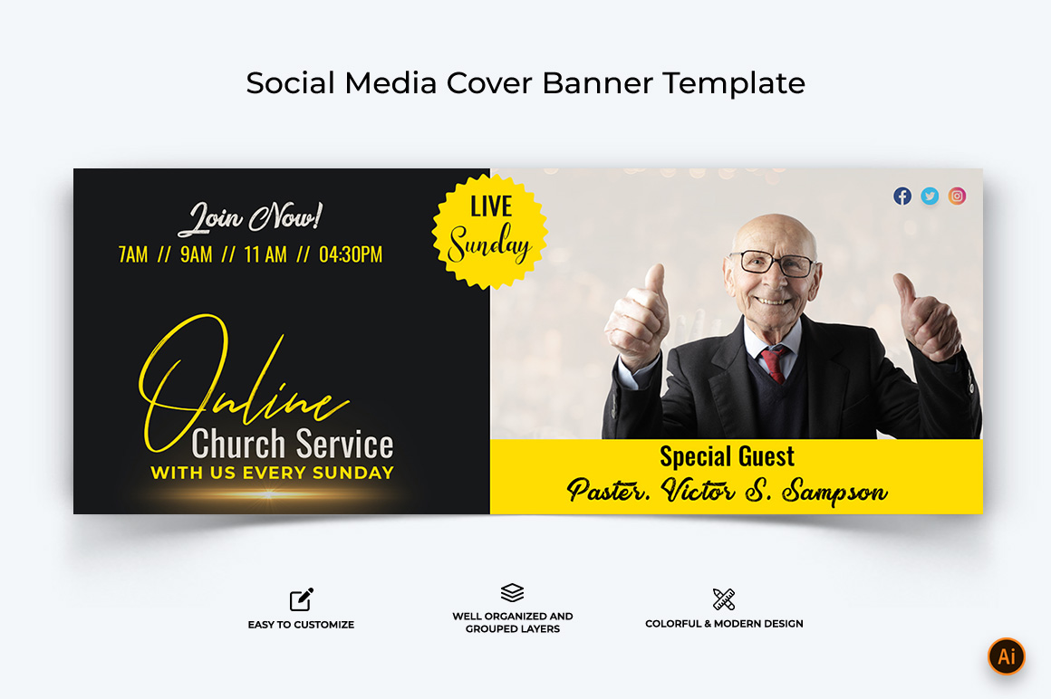 Church Speech Facebook Cover Banner Design-13