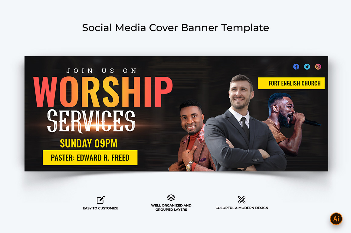 Church Speech Facebook Cover Banner Design-14