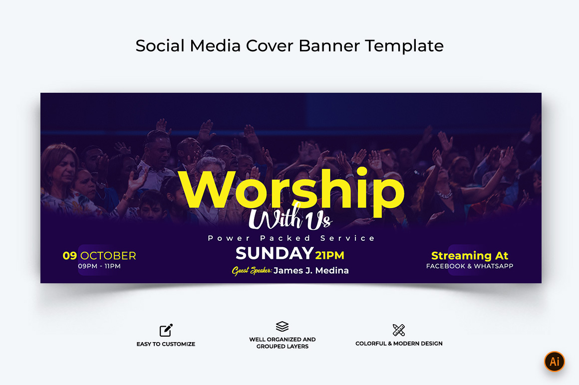 Church Speech Facebook Cover Banner Design-16