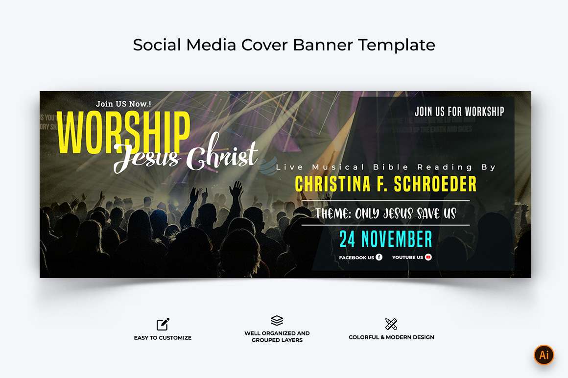 Church Speech Facebook Cover Banner Design-22