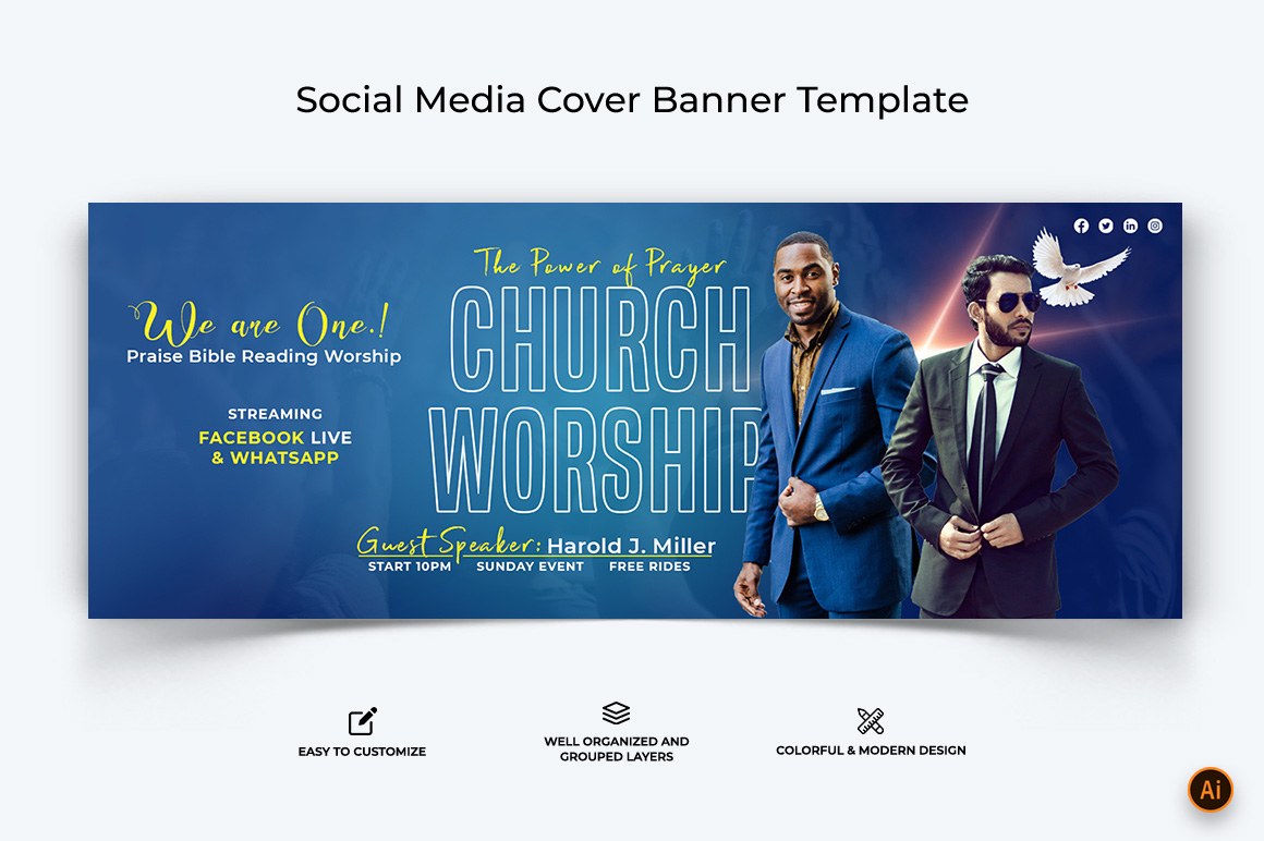 Church Speech Facebook Cover Banner Design-28