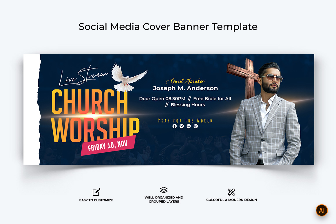 Church Speech Facebook Cover Banner Design-29