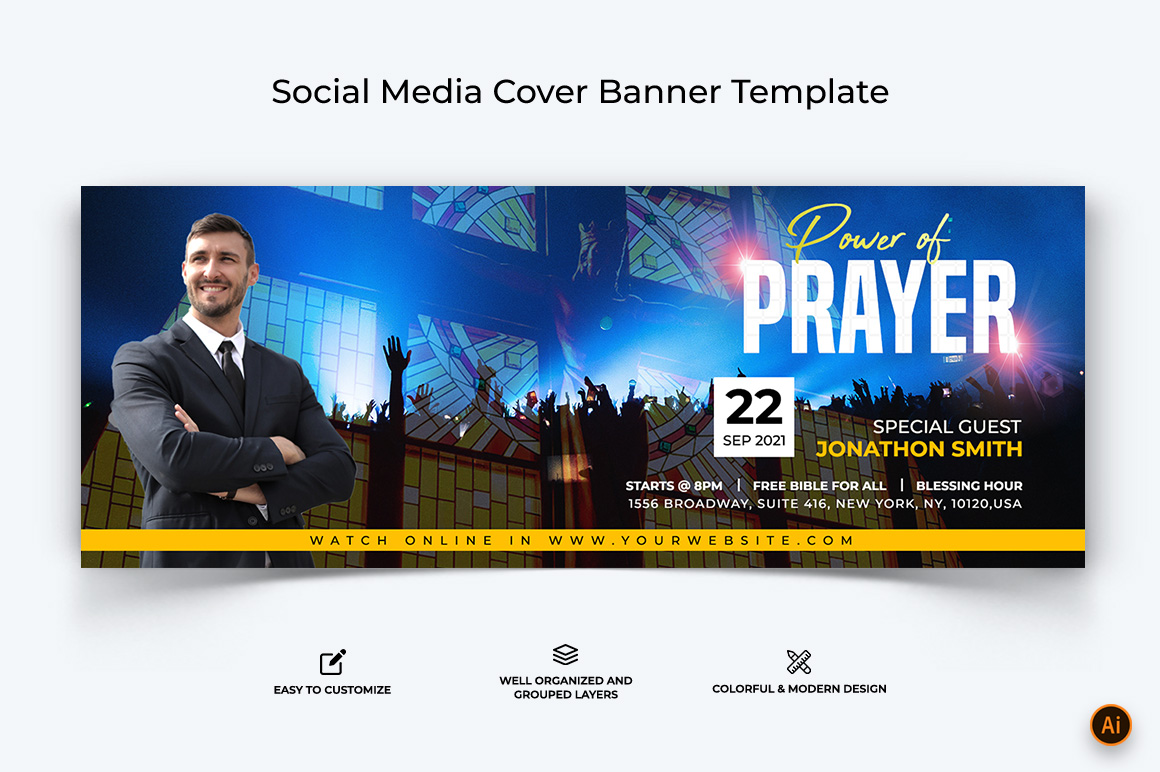 Church Speech Facebook Cover Banner Design-39