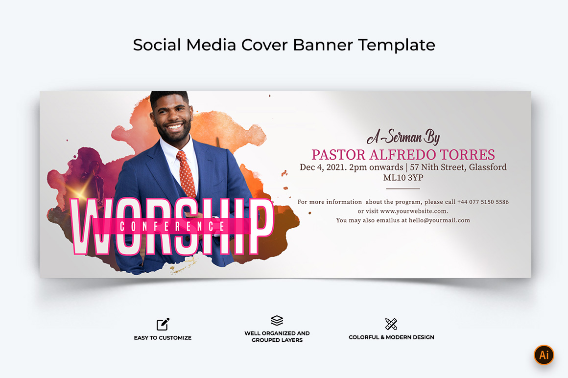 Church Speech Facebook Cover Banner Design-40