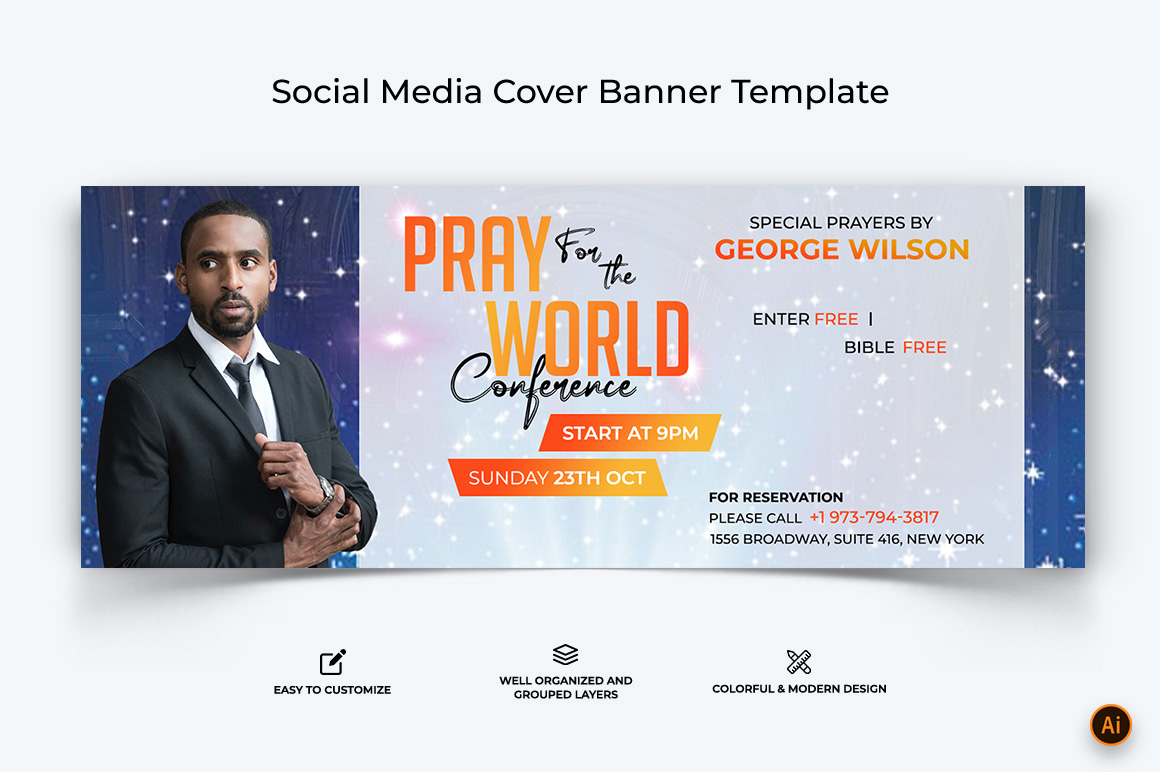 Church Speech Facebook Cover Banner Design-42