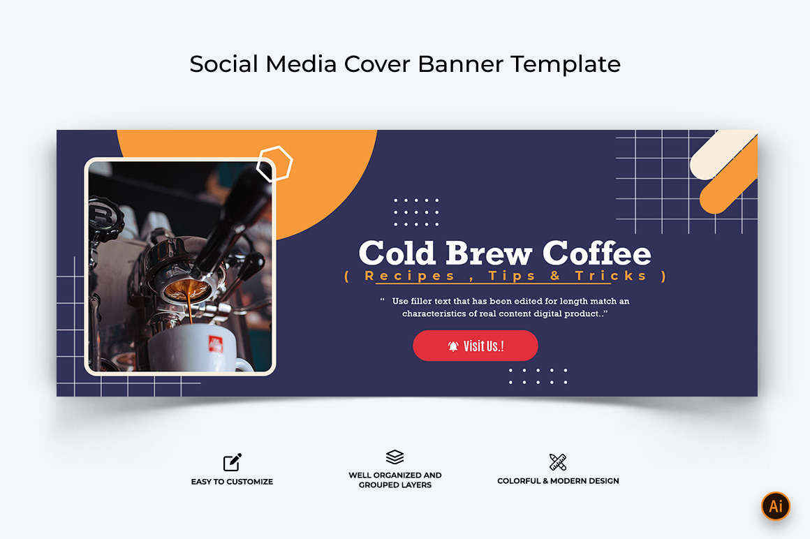 Coffee Making Facebook Cover Banner Design-03