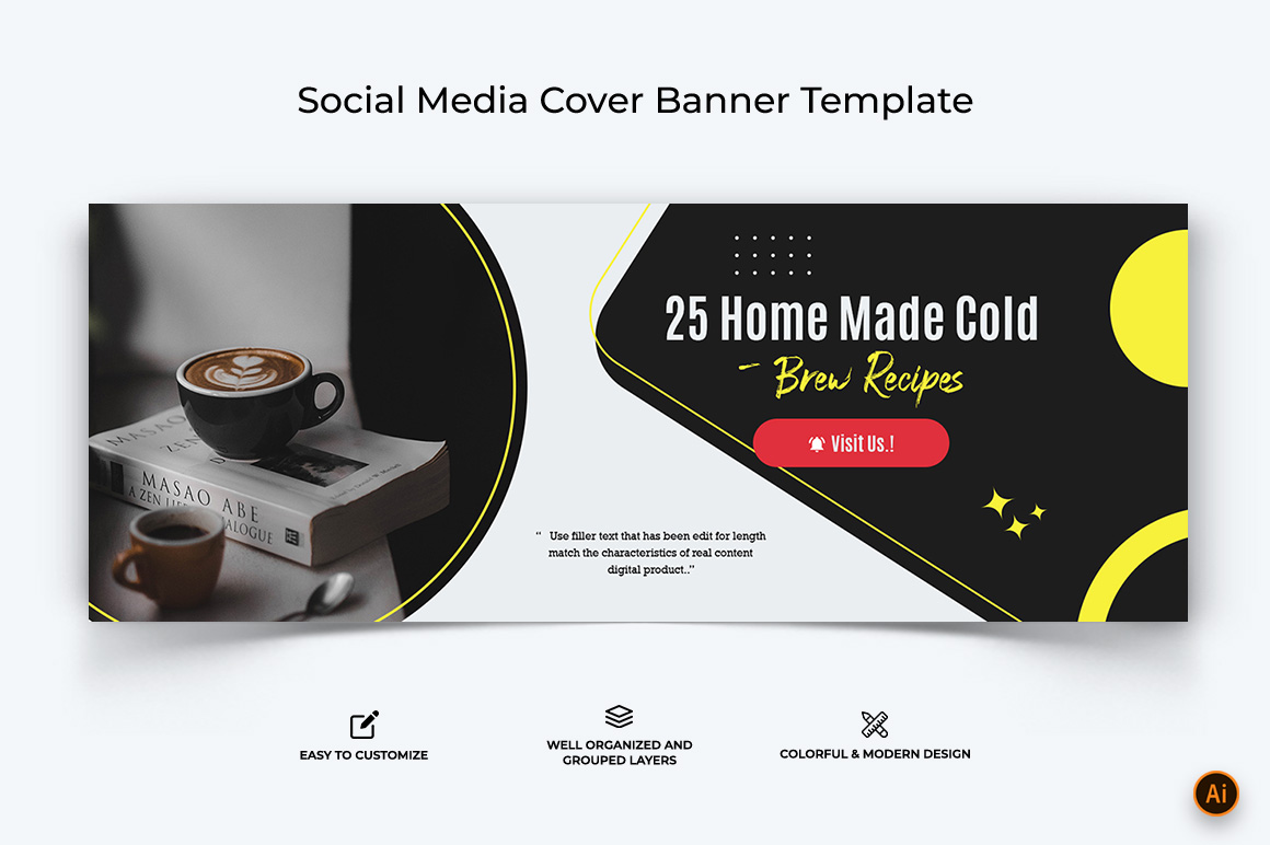 Coffee Making Facebook Cover Banner Design-04