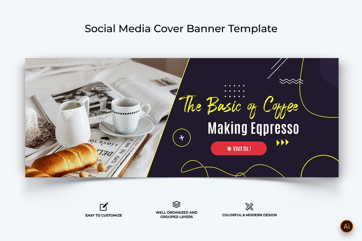 Coffee Making Facebook Cover Banner Design-06