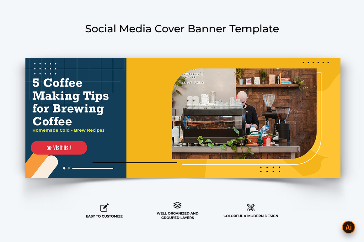 Coffee Making Facebook Cover Banner Design-10