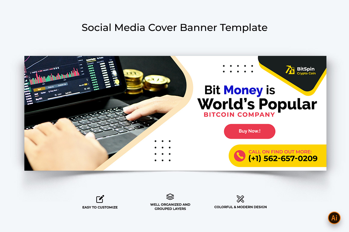 CryptoCurrency Facebook Cover Banner Design-14