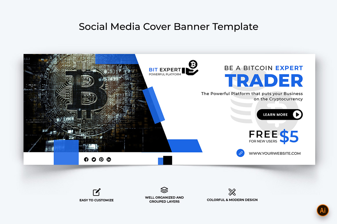 CryptoCurrency Facebook Cover Banner Design-33