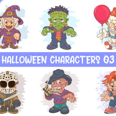 Halloween Characters Vectors Templates 281086