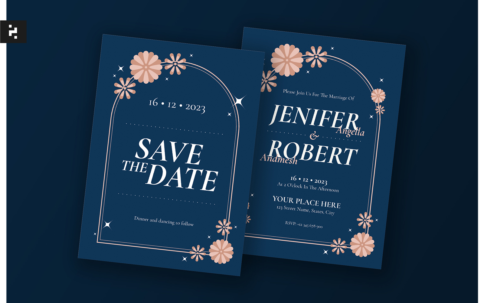 Floral Wedding Invitation Template