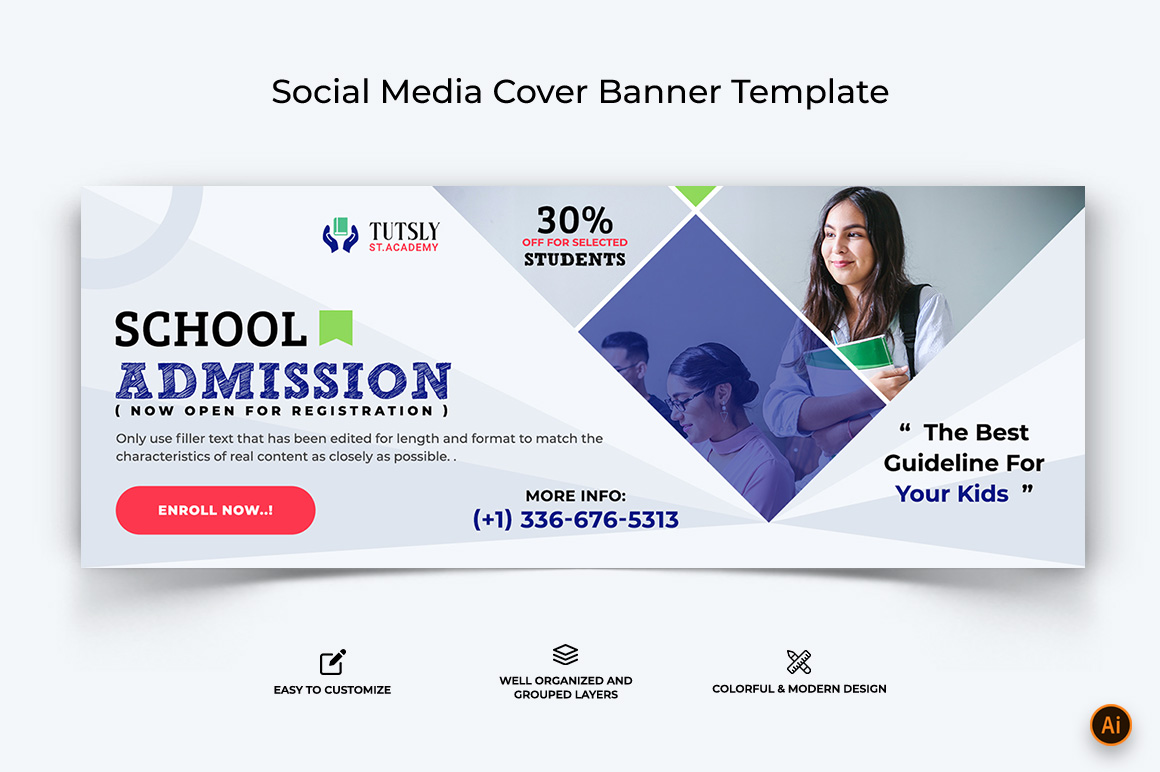 School Admission Facebook Cover Banner Design-01