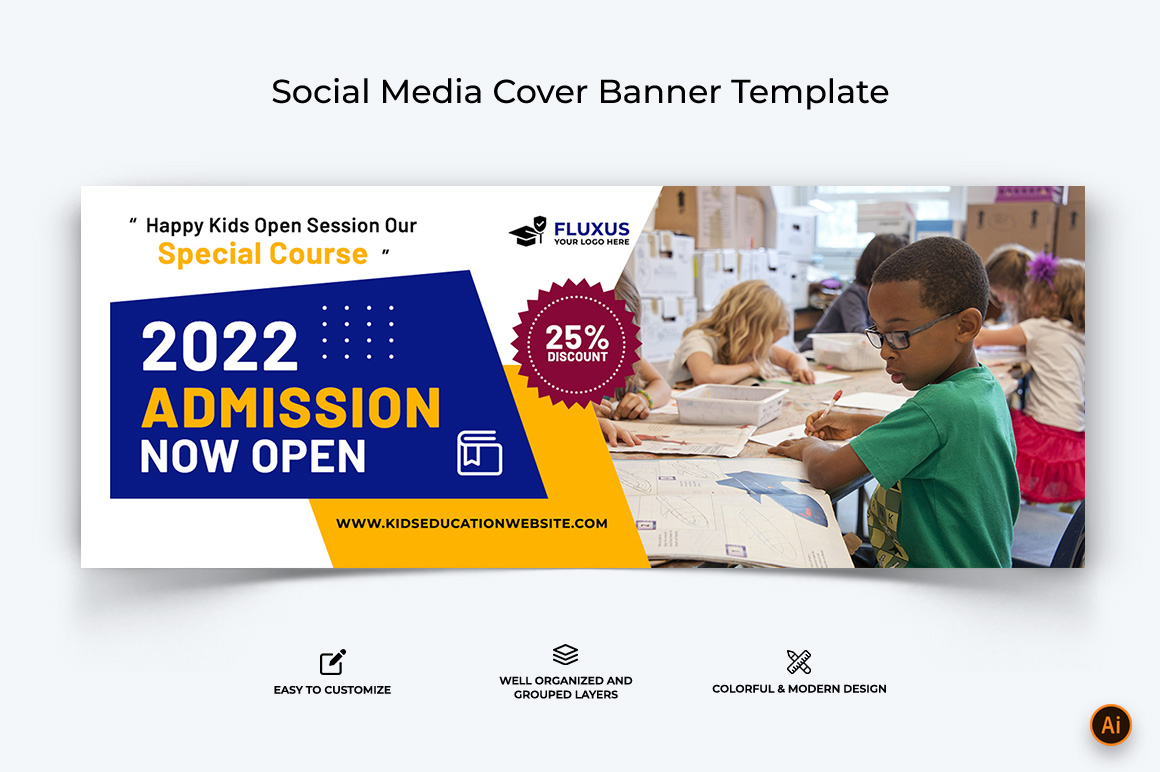 School Admission Facebook Cover Banner Design-11