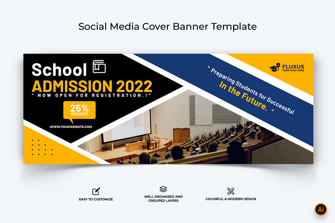 School Admission Facebook Cover Banner Design-12