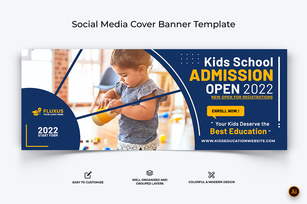 School Admission Facebook Cover Banner Design-15